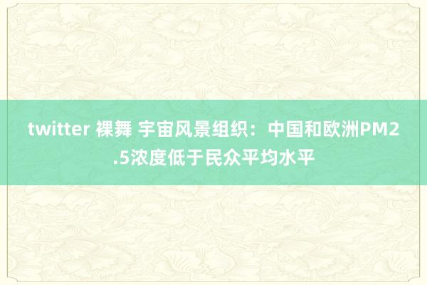 twitter 裸舞 宇宙风景组织：中国和欧洲PM2.5浓度低于民众平均水平