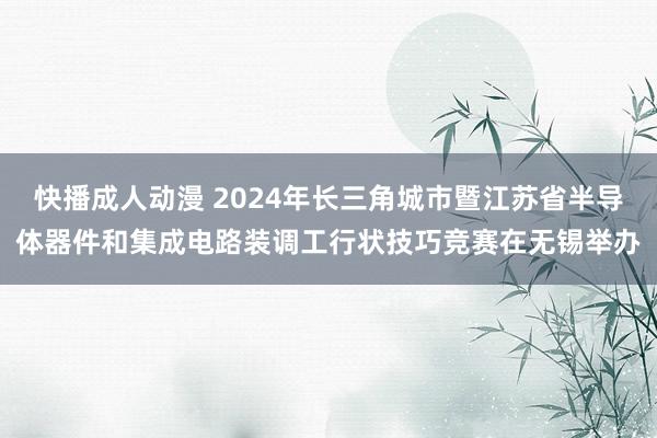 快播成人动漫 2024年长三角城市暨江苏省半导体器件和集成电路装调工行状技巧竞赛在无锡举办