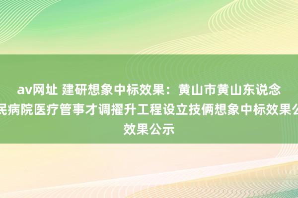 av网址 建研想象中标效果：黄山市黄山东说念主民病院医疗管事才调擢升工程设立技俩想象中标效果公示