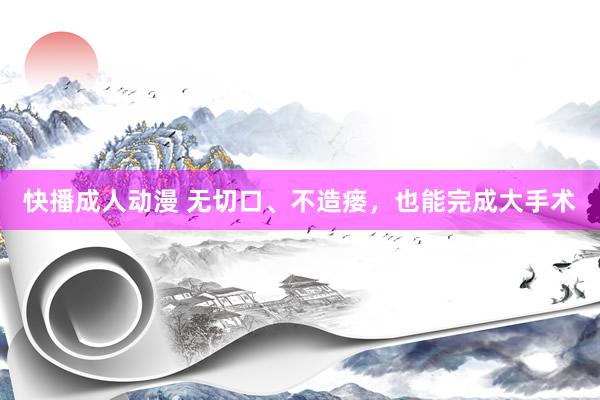 快播成人动漫 无切口、不造瘘，也能完成大手术