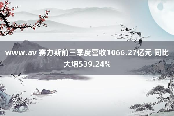 www.av 赛力斯前三季度营收1066.27亿元 同比大增539.24%