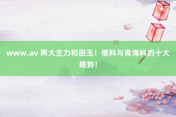 www.av 两大主力和田玉！俄料与青海料的十大颓势！