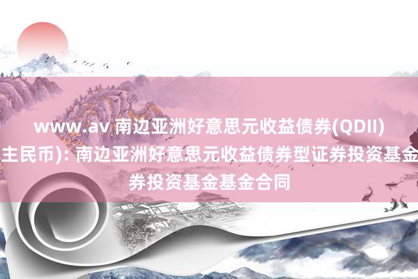 www.av 南边亚洲好意思元收益债券(QDII)E(东说念主民币): 南边亚洲好意思元收益债券型证券投资基金基金合同