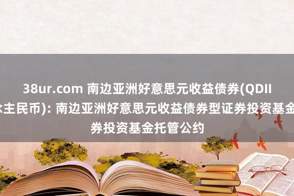 38ur.com 南边亚洲好意思元收益债券(QDII)E(东说念主民币): 南边亚洲好意思元收益债券型证券投资基金托管公约