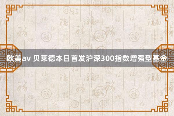 欧美av 贝莱德本日首发沪深300指数增强型基金